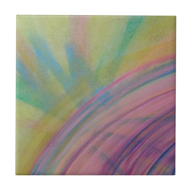 P9 Unique Colourful Abstract Art Ceramic Tile (Front)