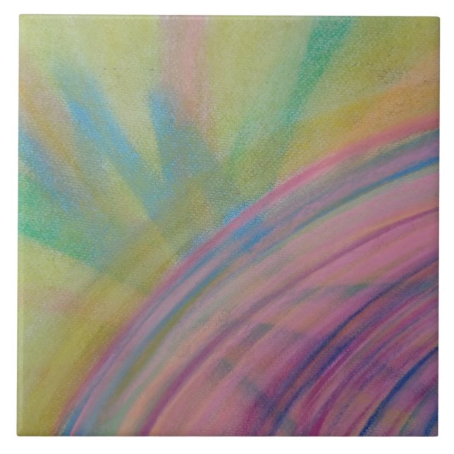 P9 Unique Colourful Abstract Art Ceramic Tile (Front)