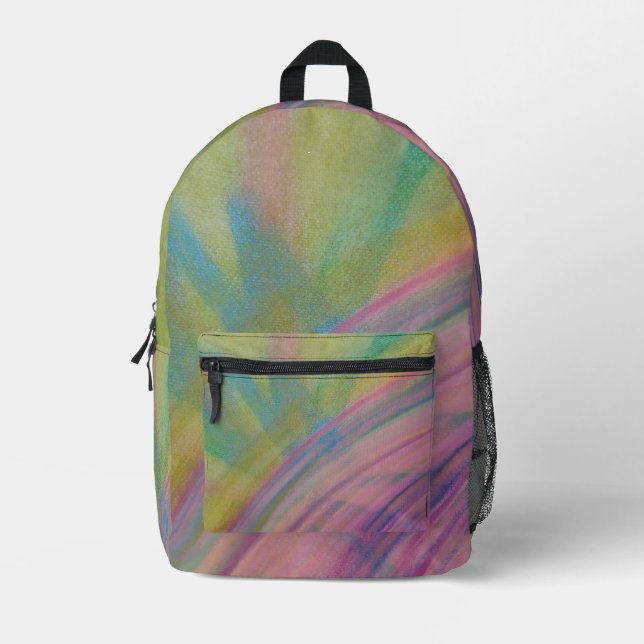 P9 Unique Colourful Abstract Art Printed Backpack (Front)