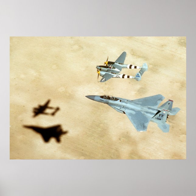 P-38 Lightning and F-15 Eagle Poster (Front)