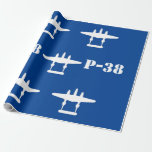 P-38 Lightning Blue & White Wrapping Paper<br><div class="desc">A classic image of the P-38 Lightning WWII fighter plane (in white) on a bright blue background. The perfect wrapping paper for any fan of the Lockheed P-38 Lightning! Available in many different size papers. All proceeds are for the P-38 Associaton,  a non-profit,  veterans organisation.</div>