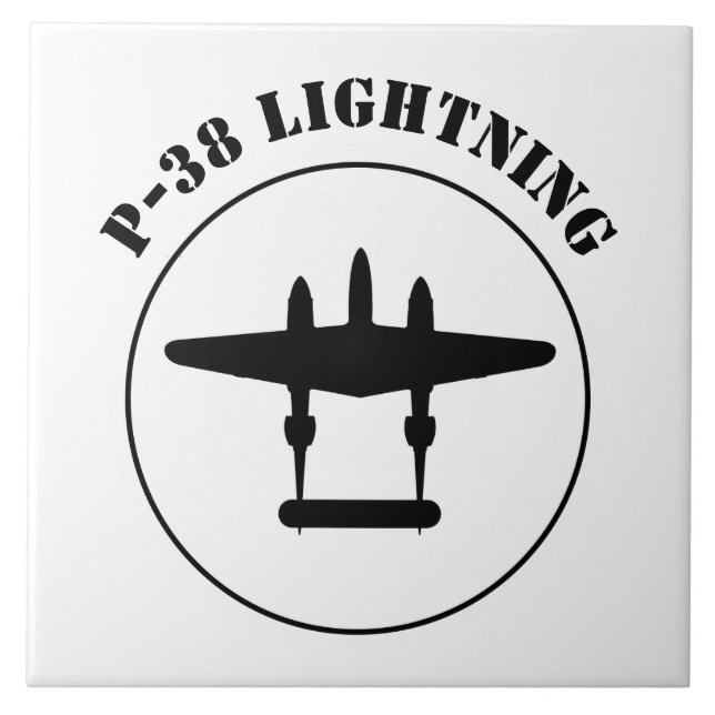 P-38 Lightning Ceramic Tile (Front)