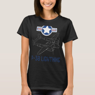 P 38 Lightning Fighter Aircraft Carrier Aviation T T-Shirt