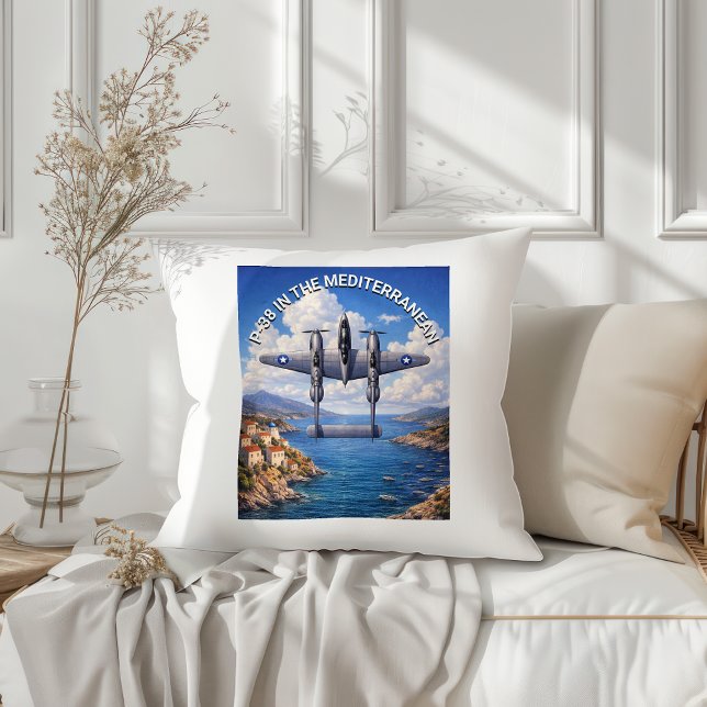 P-38 Lightning in the Mediterranean Theater Cushion (Creator Uploaded)