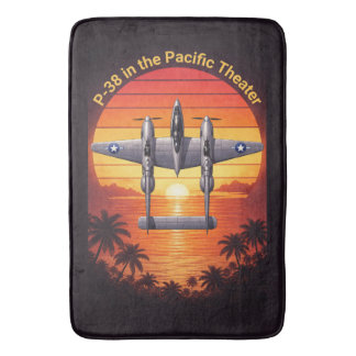 P-38 Lightning in the Pacific Bath Mat