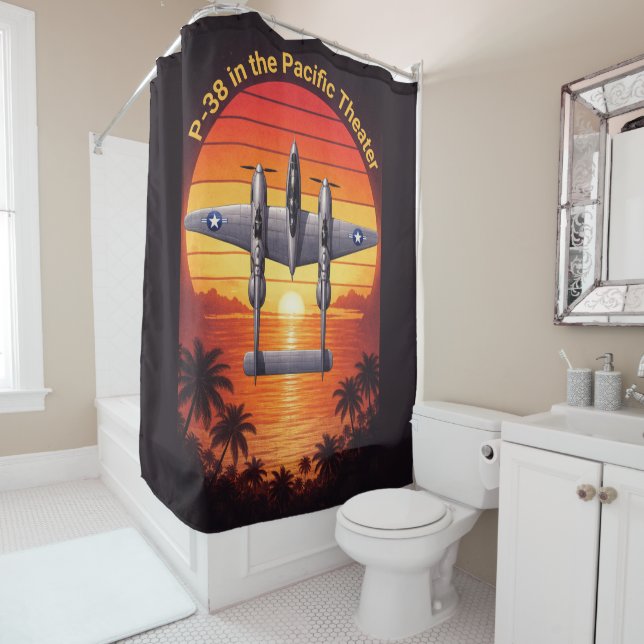 P-38 Lightning in the Pacific Shower Curtain (In Situ)