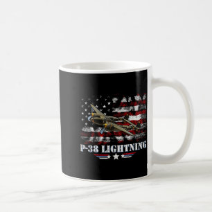 P-38 Lightning P38 Ww2 Aircraft Fighter Jet Pilot  Coffee Mug