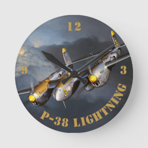 P-38 Lightning Round Clock