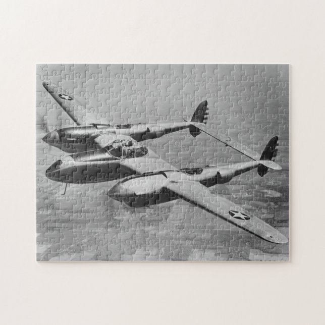 P-38 Lightning wartime aviation photograph Jigsaw Puzzle (Horizontal)