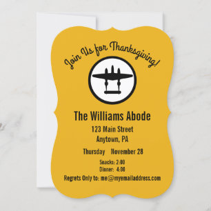 P-38 Thanksgiving Dinner in Pumpkin Pie Orange Invitation