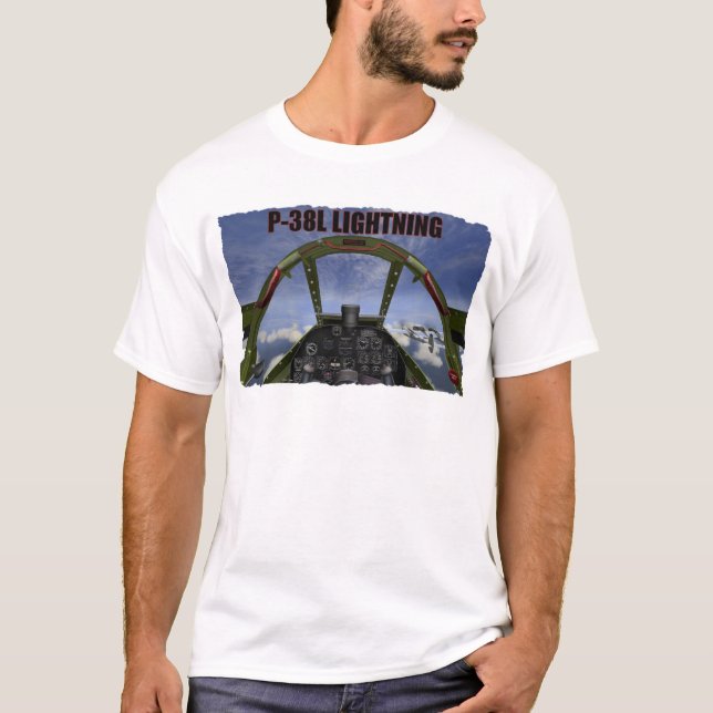 P-38L LIGHTNING COCKPIT VIEW T-Shirt (Front)