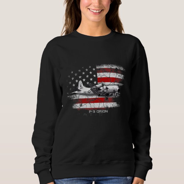 P-3 Orion Anti-Submarine Aeroplane Flag Pilot Vete Sweatshirt (Front)