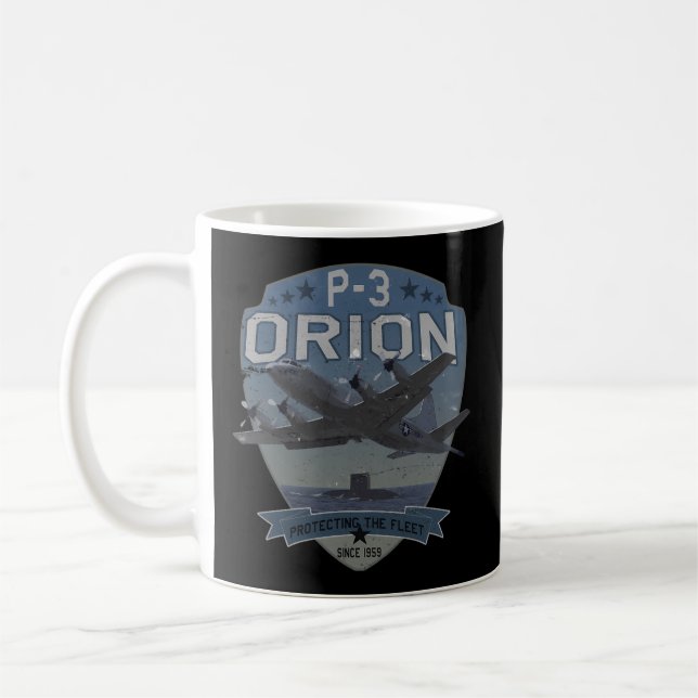 P-3 Orion Sub Hunter Asw Aeroplane Coffee Mug (Left)