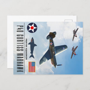 P-40 CURTISS WARHAWK FIGHTER SQUADRON POSTCARD