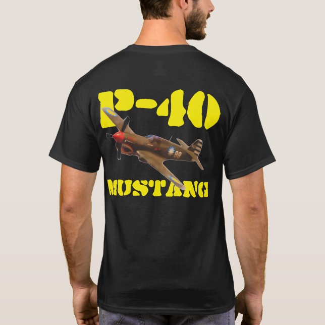 P-40 MUSTANG FLYING TIGER T-Shirt (Back)