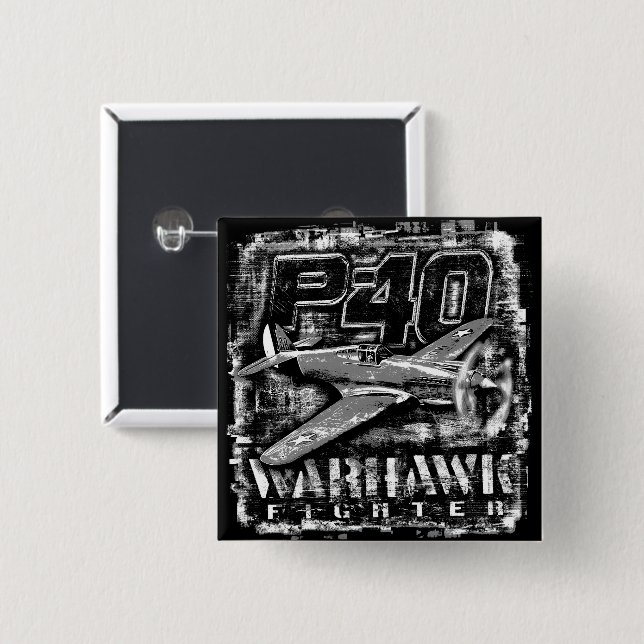 P-40 Warhawk 15 Cm Square Badge (Front & Back)