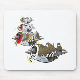 P-47 thunderbolt in formation mouse pad