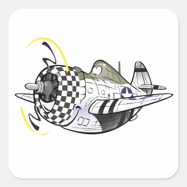 P-47 thunderbolt square sticker (Front)
