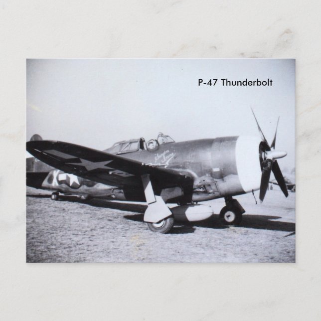 P-47 THUNDERBOLT WWII | aircraft Postcard (Front)