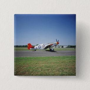 P-51 C Tuskegee Red Tail aeroplane at the CAF Air 15 Cm Square Badge
