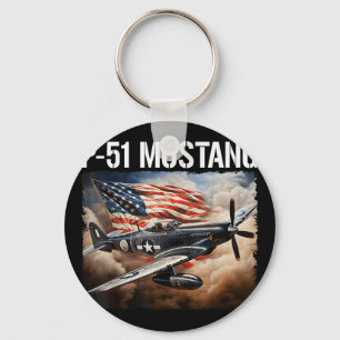 P-51 Mustang American Ww2 Fighter Aeroplane P-51 M Key Ring