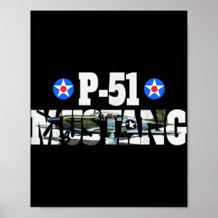 P-51 Mustang American Ww2 Fighter Aeroplane P-51 M Poster