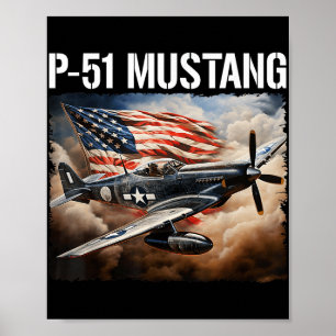 P-51 Mustang American Ww2 Fighter Aeroplane P-51 M Poster