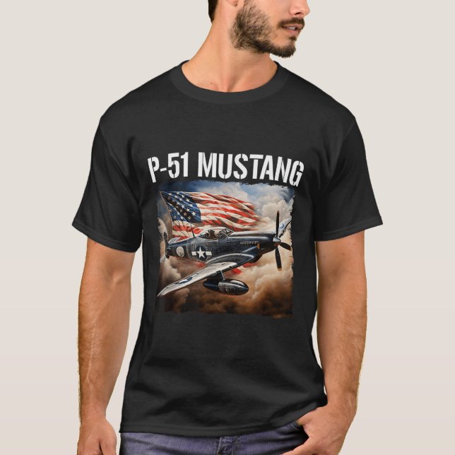 P-51 Mustang American Ww2 Fighter Aeroplane P-51 M T-Shirt (Front)