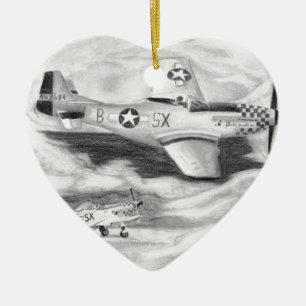 (P-51) Mustang Ceramic Tree Decoration