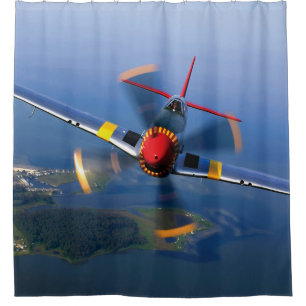 P-51 Mustang Fighter Aeroplane Shower Curtain