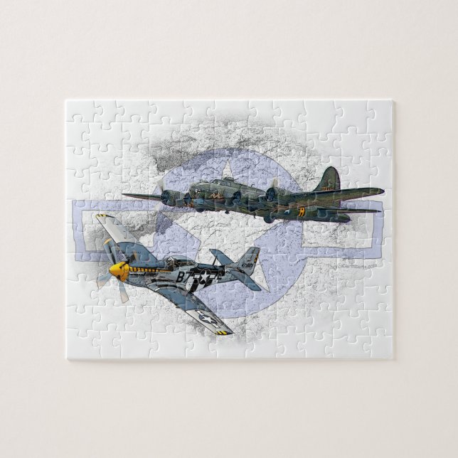 P-51 Mustang flying escort Jigsaw Puzzle (Horizontal)