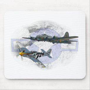 P-51 Mustang flying escort Mouse Pad