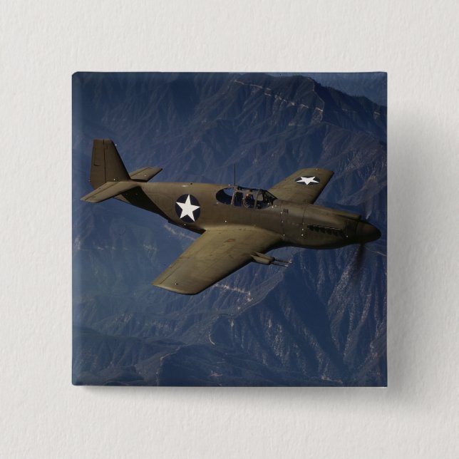 P-51 Mustang in Flight, 1942 15 Cm Square Badge (Front)