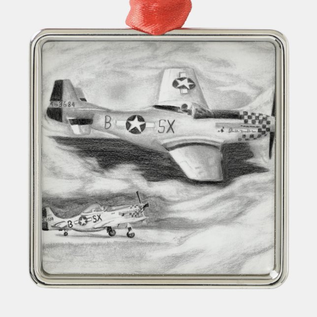 (P-51) Mustang Metal Tree Decoration (Front)
