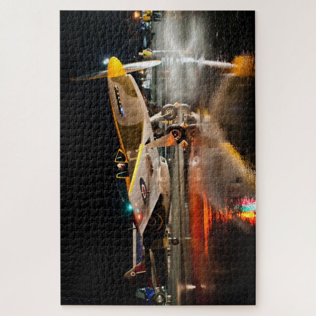 P-51 Mustang on Wet Tarmac Jigsaw Puzzle (Vertical)