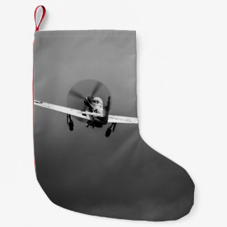 P-51 Mustang takeoff in storm Small Christmas Stocking