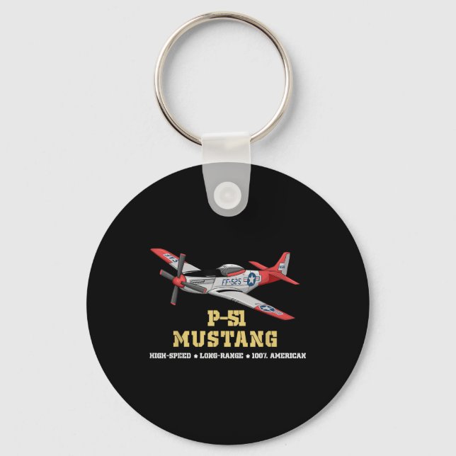 P-51 Mustang World War Ii Fighter Bomber  Key Ring (Front)