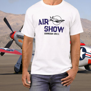 P-51 Vintage Aeroplane Military Veteran WW2 Airsho T-Shirt