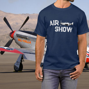 P-51 Vintage Airplane Military Veteran WW2 Airshow T-Shirt