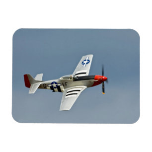 P-51D Mustang Fighter with D-Day markings flying Magnet