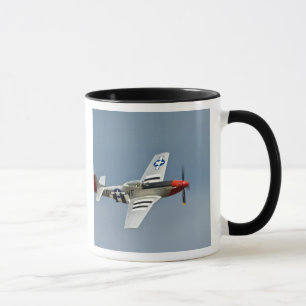 P-51D Mustang Fighter with D-Day markings flying Mug