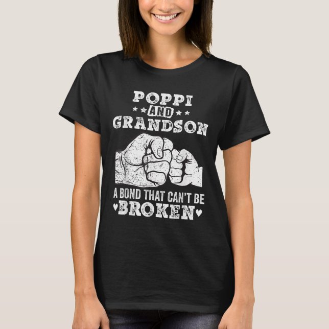 P And Grandson A Bond That Cant Be Broken Grandpa  T-Shirt (Front)