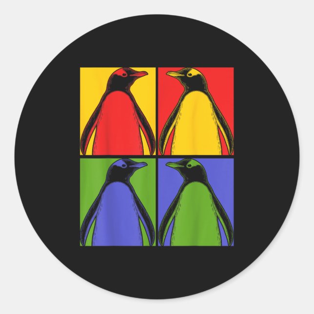 P Art Antarctic Animal Lover Zoo Keeper Gift Cute  Classic Round Sticker (Front)