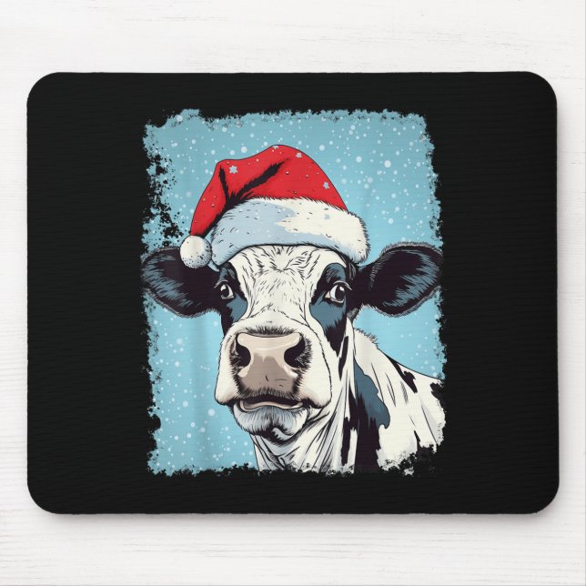 P Art Colourful Cow Christmas  Mouse Pad (Front)
