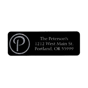 P Bling monogram address labels