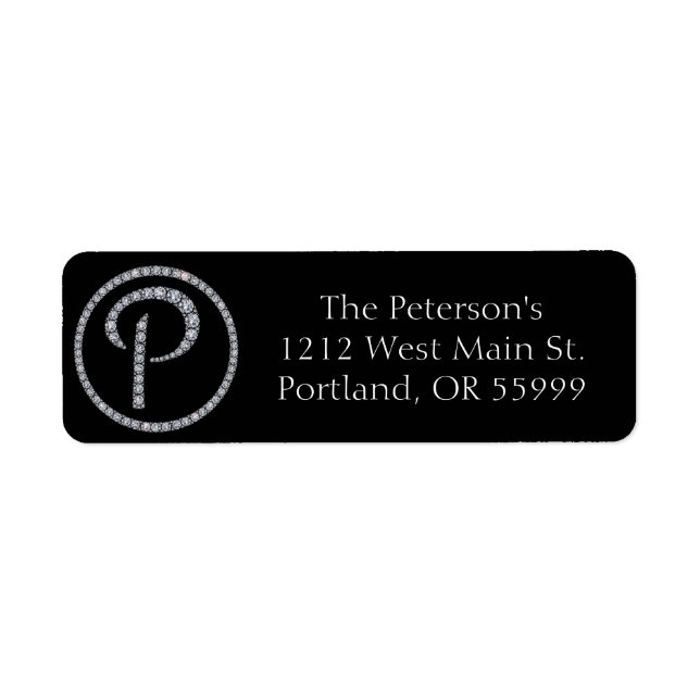 P Bling monogram address labels (Front)