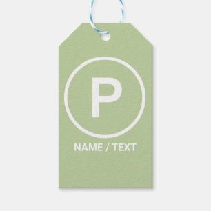 P for Paleo diet green natural no grains branding Gift Tags