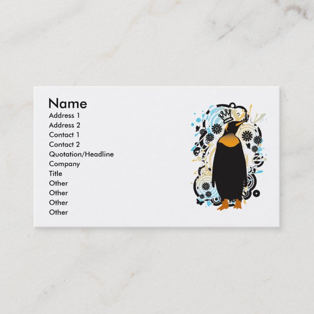 P for Penguin Business Card (Front)