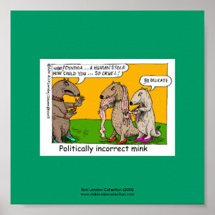 P.I. Mink (Human Stole) Cartoon Framed Print