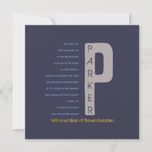 P Initial Collection Bar Mitzvah Invitation